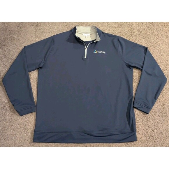 Peter Millar Perth Performance 1/4 Zip Blue Golf Pullover ME0EK40 Men's XL - Picture 2 of 8